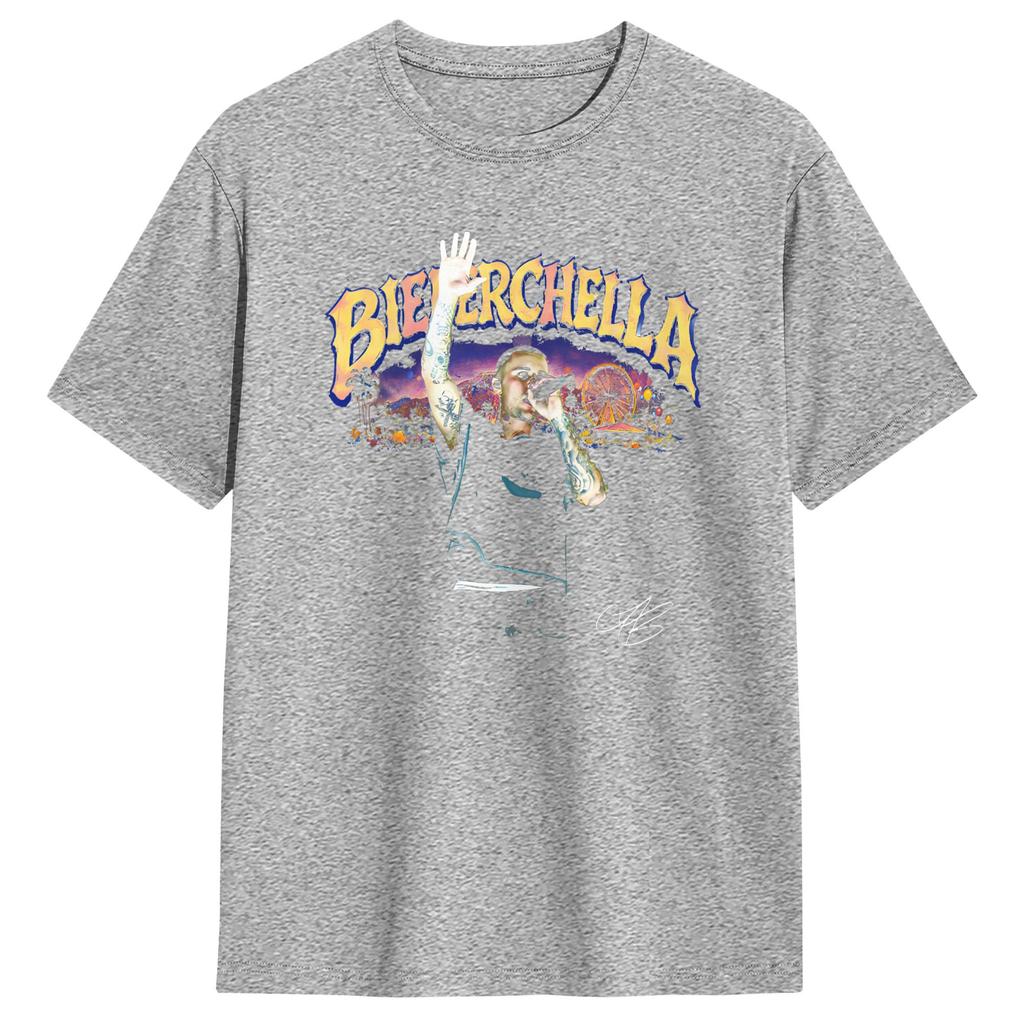 Unisex Womens T Shirt JJustins BBiebers Bieberchella Poster TShirts Fashion Summer Tee Shirt Casual Cotton Clothes Plus Size