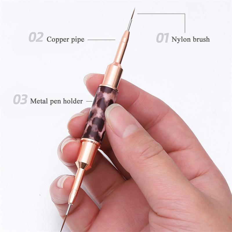 14 Sizes Nail Art Brush Metal Handle Nail Liner Brush Stripe Pattern Painting Brush Acrylic UV Gel Extension Drawing Carving Pen