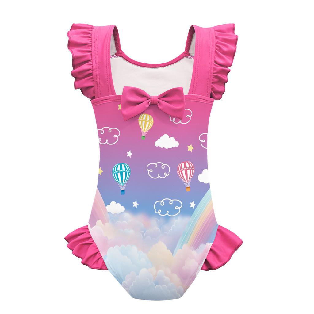 Kids Girls Anime Cartoon K-Pop Rumi Zoey Mira Print Ruffle Sleeveless One-piece Swimsuit Swimwear