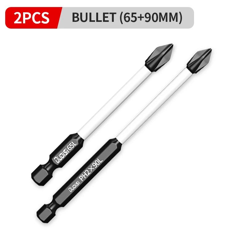 2 Pcs/Set Anti Slip PH2 Screwdriver Head Magnetic Impact Resistant Screwdriver Head Cross High Hardness Waterproof Drill Bits