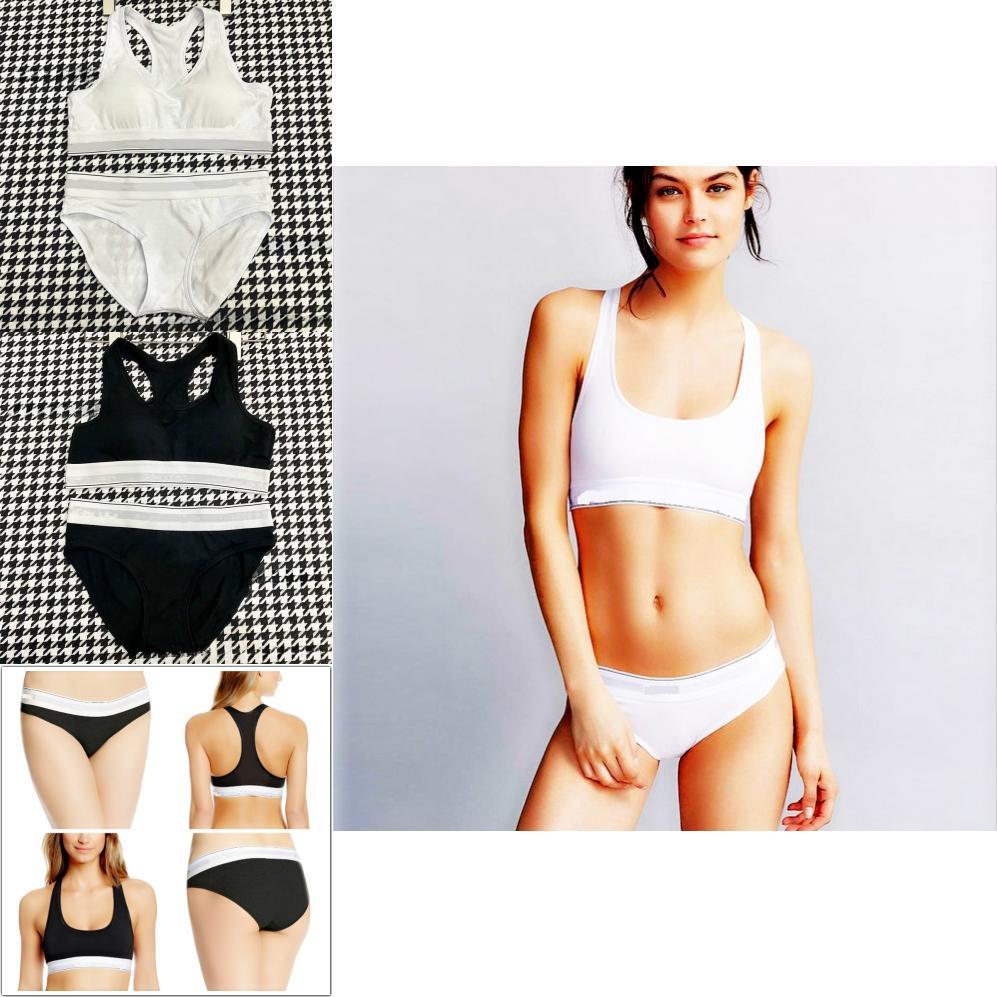 Womens Sports Bra And Panties Set Cotton Padded Wireless For Running And Fitness