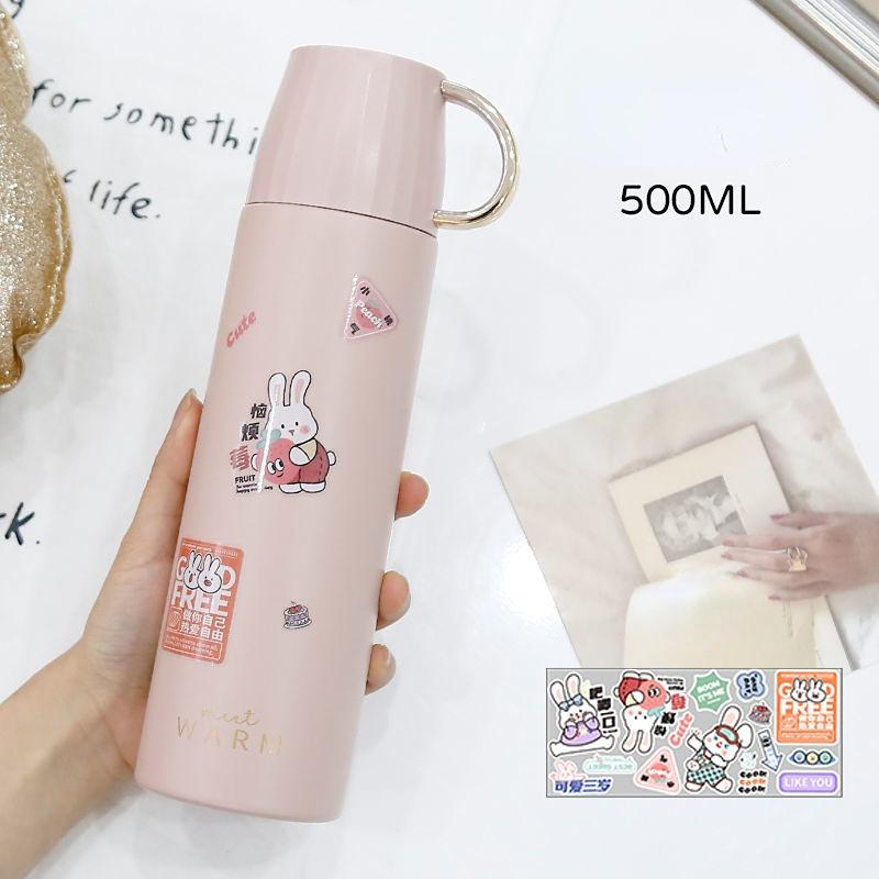 Large Capacity Insulation Cup 500ml Vacuum Flasks Portable Stainless Steel Thermos Cup Water Bottle Travel Tea Mug Office Thermos Cup