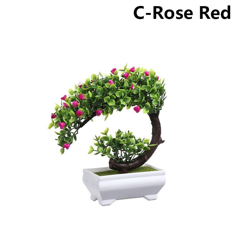 Ornamento Topiária Pinheiro Bonsai Artificial Decoração de Casa Simulação Vaso Plantas Realistas