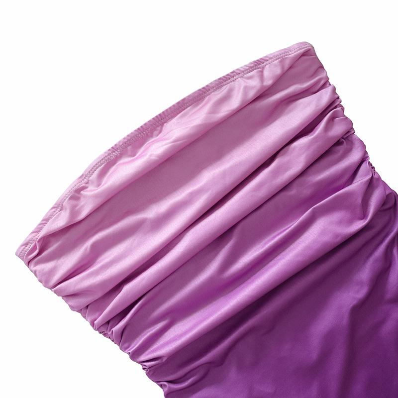 2025 New Trend Summer Slim Fit Sexy Strapless Gradient Color Mid Length One-step Skirt