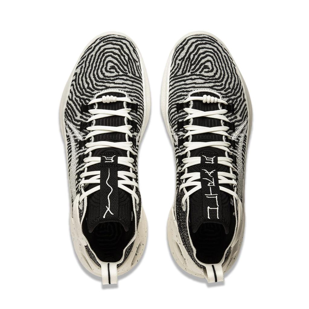 Li Ning Yushuai Ultra Slip Resistant Abrasion Resistant Mid Top Basketball Shoes Men's Black White ABAU003-10