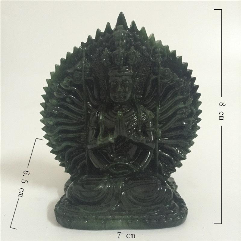Bronzová barva Tisícruký Guan Yin Buddha Socha Ornamenty Pryskyřice Čínská Kwan Yin Buddha Socha Figurky Domácí dekorace