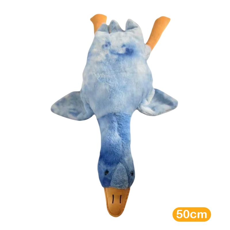 Barwiona metodą tie-dye kolorowa pluszowa zabawka gęś, zaciskająca nogi, lalka gęś, zmywalna i odpinana do spania