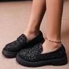 Fashion Plus Size Platform Loafers for Women Spring Autumn Vintage Leopard Print Shoes Woman Slip On Faux Suede Flats Shoes Female
