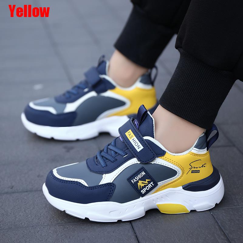 

Новые модные детские кроссовки, повседневная уличная прогулочная обувь для мальчиков, удобные и противоскользящие сетчатые кроссовки, размеры 28-40 37 жёлтый