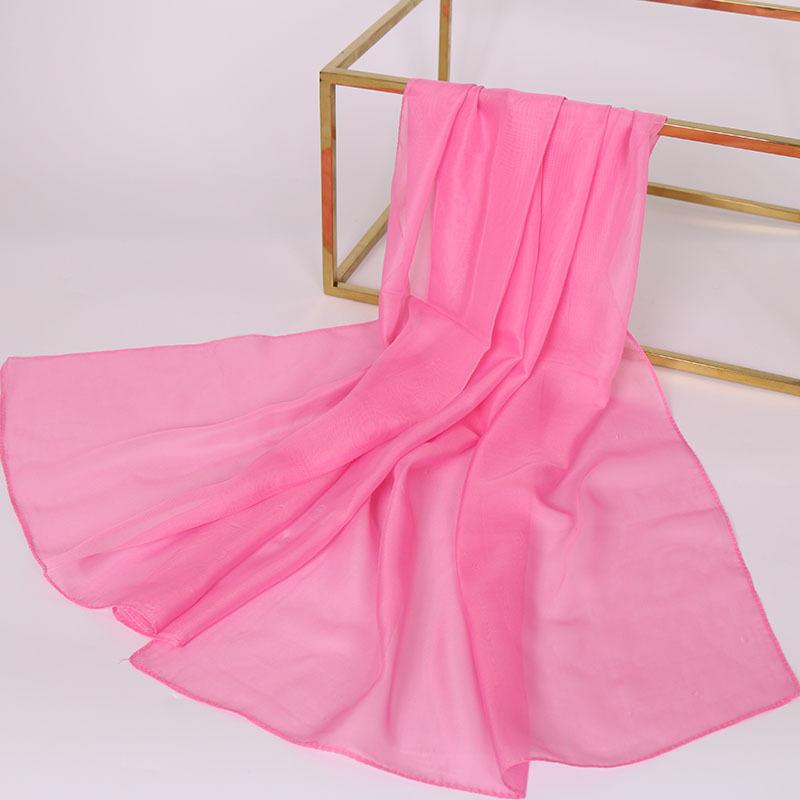 Thin Chinese Red Solid Chiffon Small Silk Scarf  Souvenir  Small Gift  Thin Big Red Women's Gauze Scarf