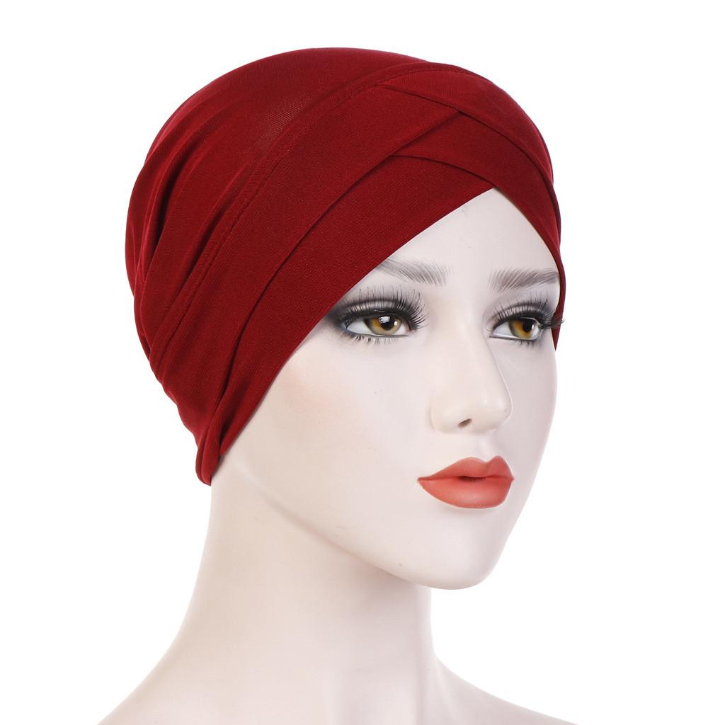 Knitted Turban Cap With Cross Front Style For Women Summer Winter Fashion