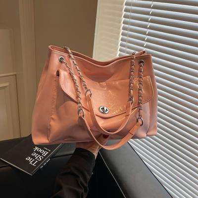 Large-capacity Bag Women's New Casual Versatile Chain Shoulder Messenger Bag Simple Class Commuter Tote Bag