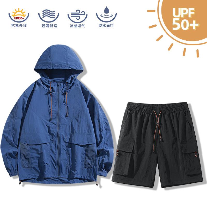 UPF10 + Summer Sunscreen Suit Set, Ice-feeling Breathable, Light and UV-proof Jacket, Camping and Hiking Suit.