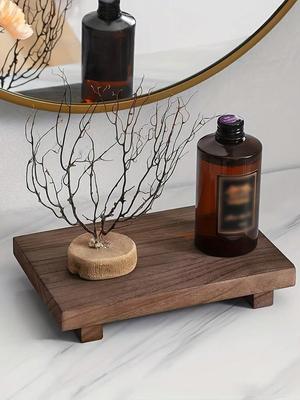 Holztablett für Waschtisch, Badezimmer-Arbeitsplatten-Organizer, Präsentationstablett, Handgefertigt mit Naturmuster-Design, Geeignet für Heimdekoration, Weihnachten