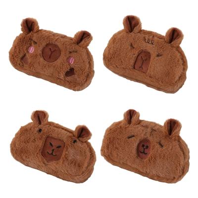 Capybara Shaped Pen Pouches Large Capacity Pencil Case Portable Makeup Organiser Bag For Pen Makeup Tool Accessories