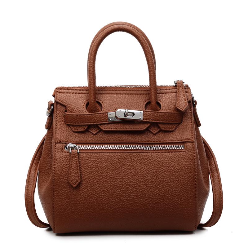 

Рюкзак большой вместимости в корейском дизайне: Трендовая сумочка с узором личи в стиле французской легкой роскоши коричневый