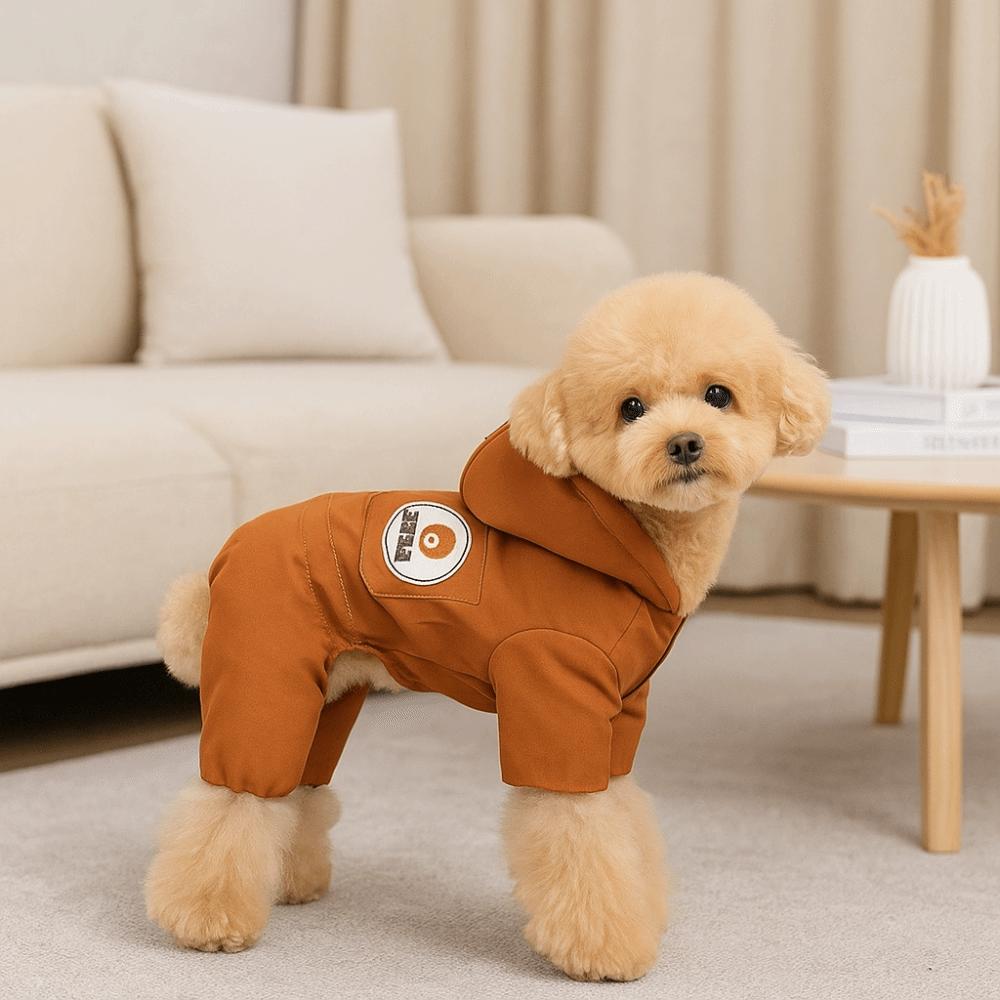 Warm Winter Dog Jumpsuit Thicken Padded Design Dog Four Legged Clothing Fleece Waterproof Puppy Ski Suit Autumn Winter