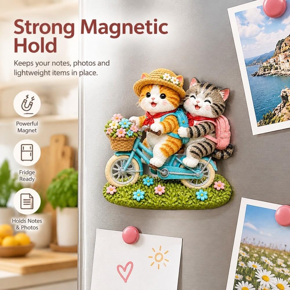 Cute Cat Theme Cat Fridge Magnet Simulation Decorative Fridge Magnet Refrigerator Decoration
