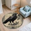 Vintage Border Crow,Round Area Rug,Carpet Rug for Living Room Bedroom Sofa Playroom Decor,Non-slip Floor Mat