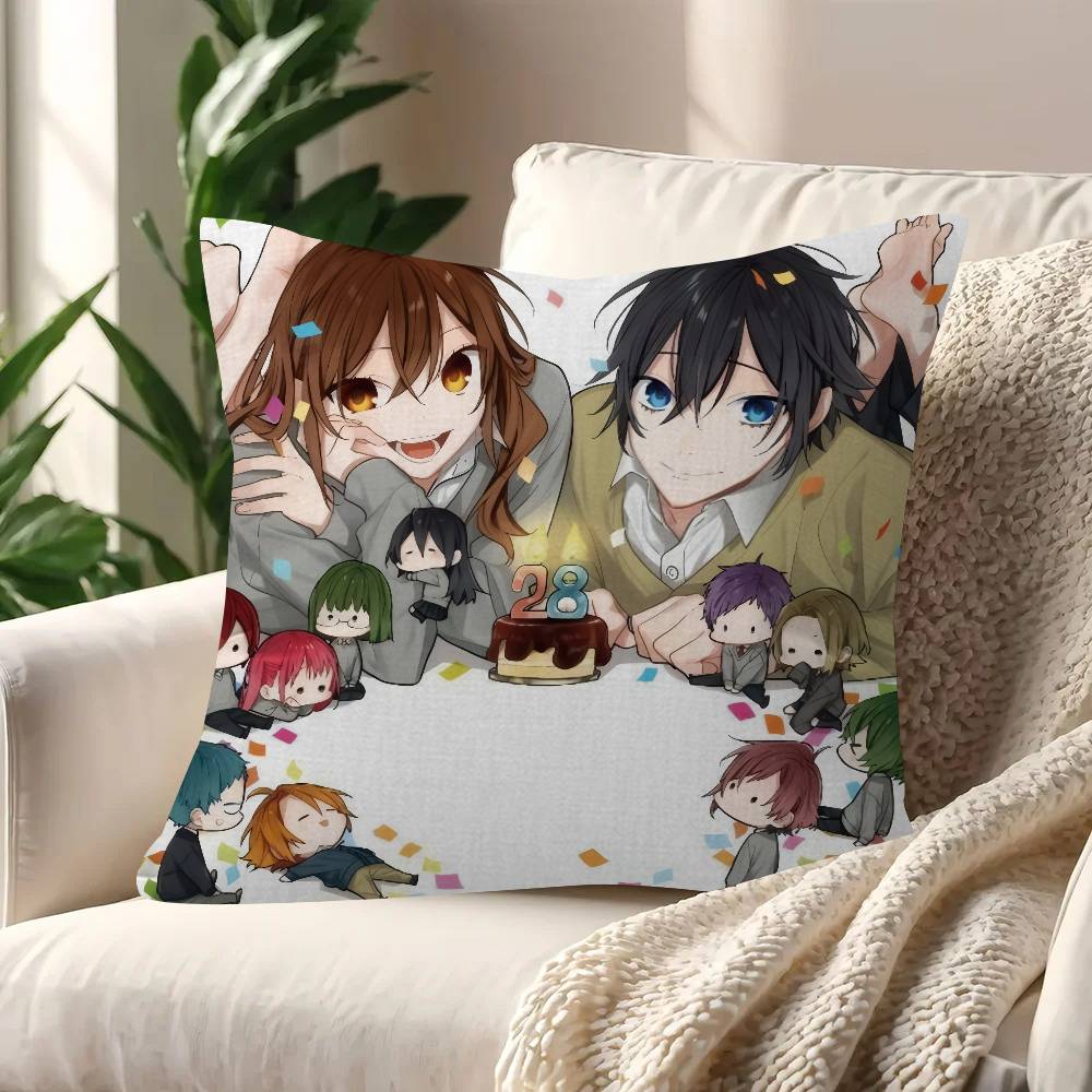 Hot Japanese Anime H-Horimiya Office Cushion Pillowcase Car Cushion Cover45X45Cm Lumbar Pillowcase Sofa Pillowcover
