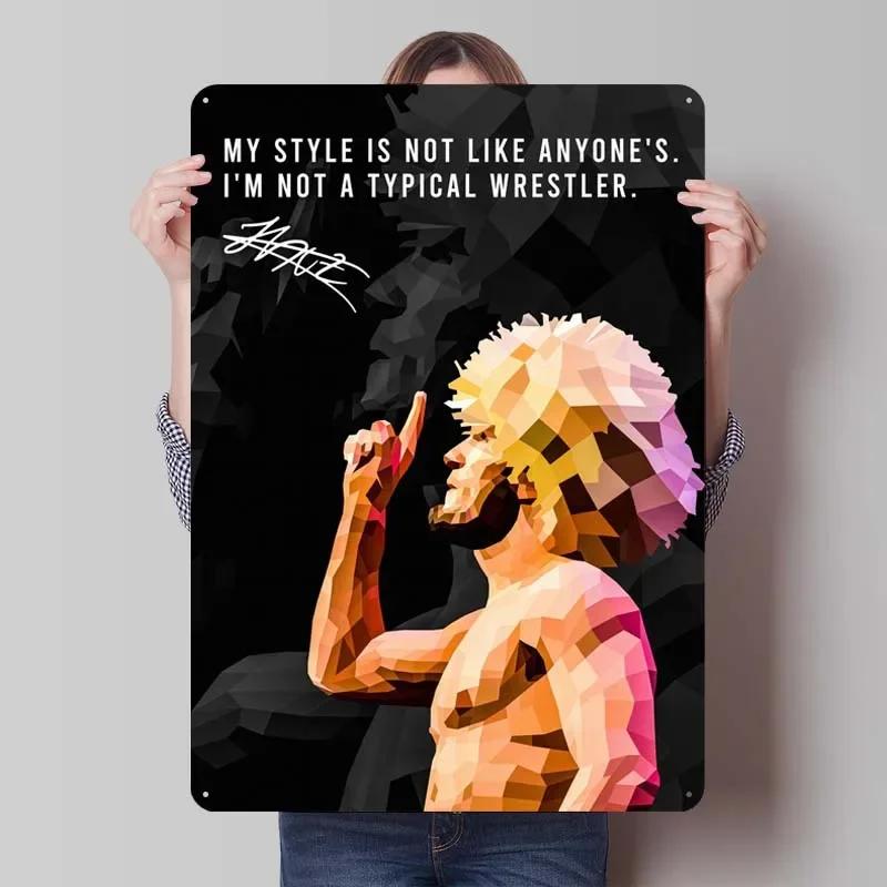 Khabib Metallskylt Boxningsaffischer Dekoration för Heminredningsartiklar Vintage Plåtskylt Plakett för Väggkonstdekoration Kaffebar