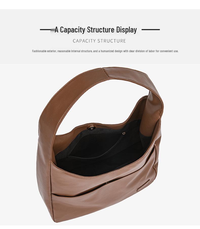 Large Capacity Soft Leather Crossbody Tote Bag for College Students and Ladies, Ideal for Autumn and Winter.