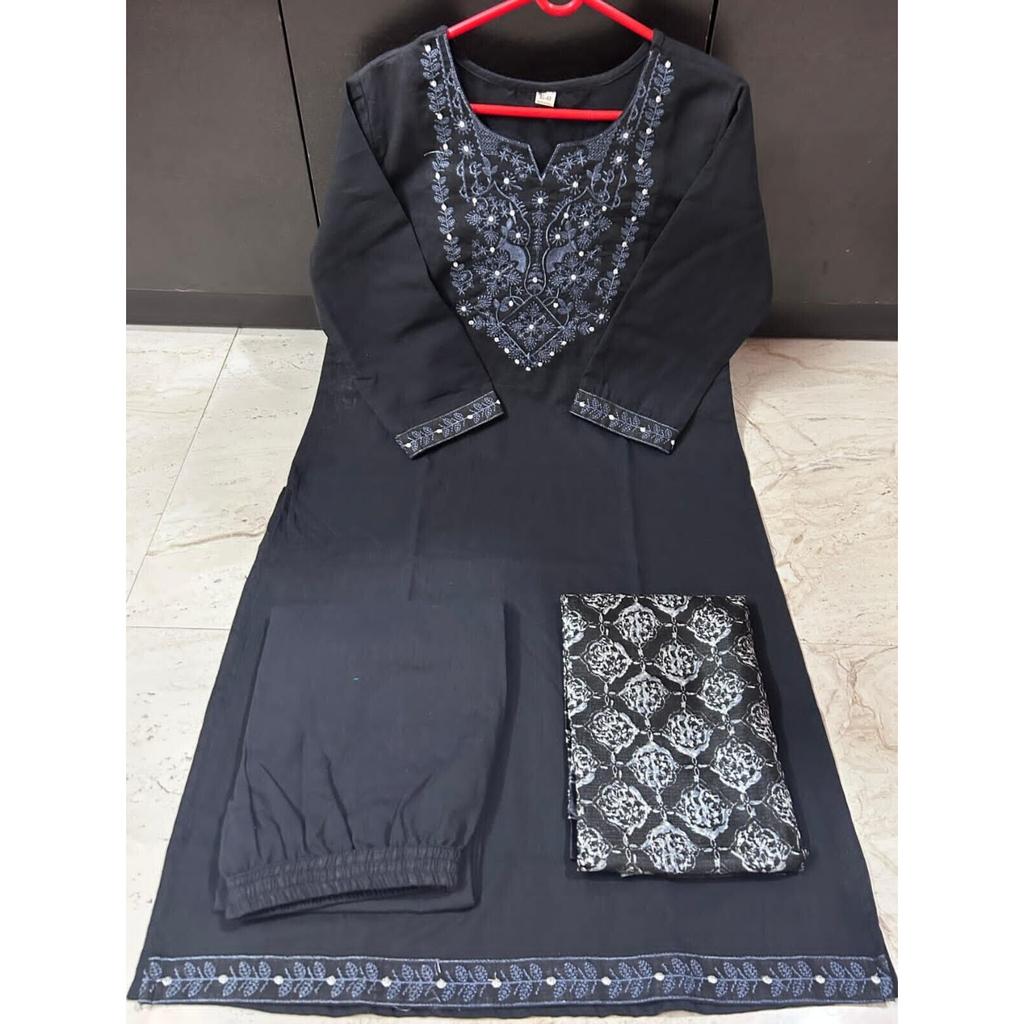 Indian Women Top Tunic Bollywood Salwar Kameez Kurti Pant Dupatta Set Dress VF-20176