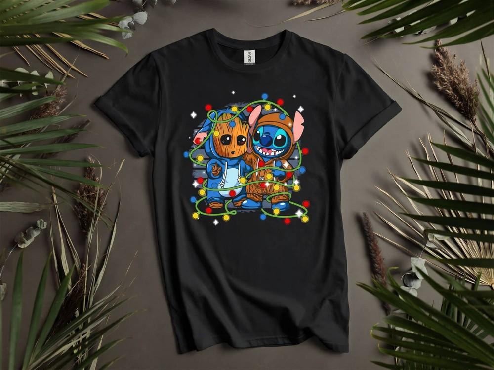 

Retro Cute Friends Stitch Christmas T-shirt T shirt Men Women Unisex Tshirt K652 L