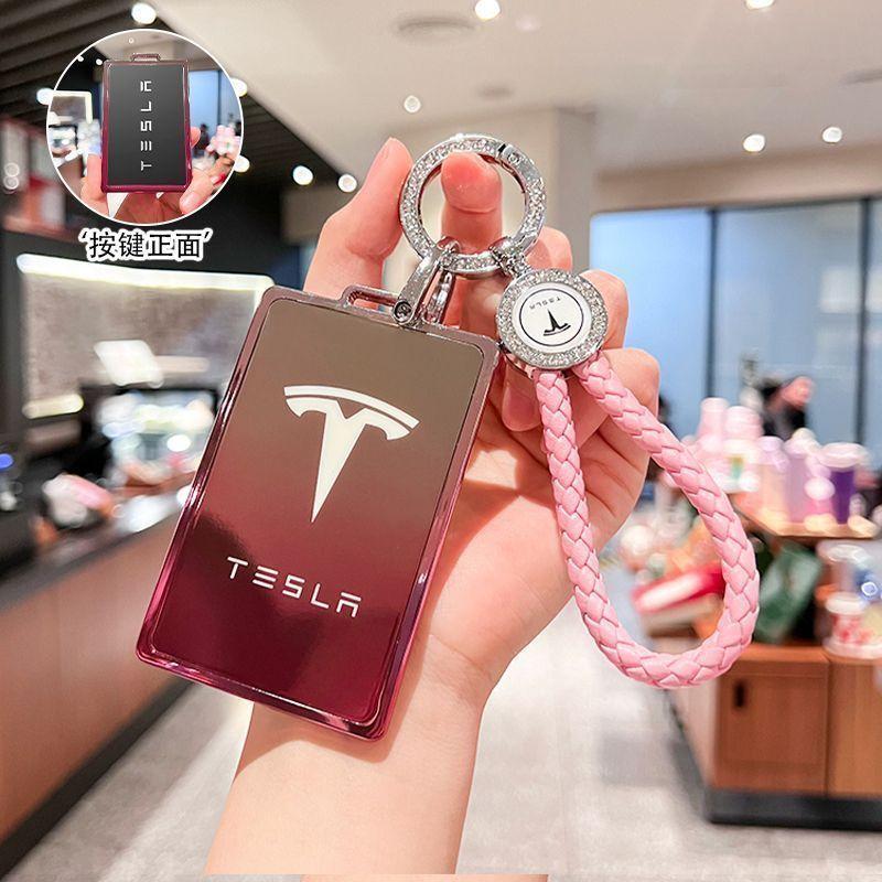CREKH1 TPU Car Smart Remote Key Case Cover Protector Holder Shell Bag For Tesla Model 3 Model S Model X Model Y Keychain Accessories