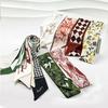 New Long Versatile Silk Scarf Tied Hair Band Bow Letter Floral Streamer Tied Bag Gift Small Silk Scarf