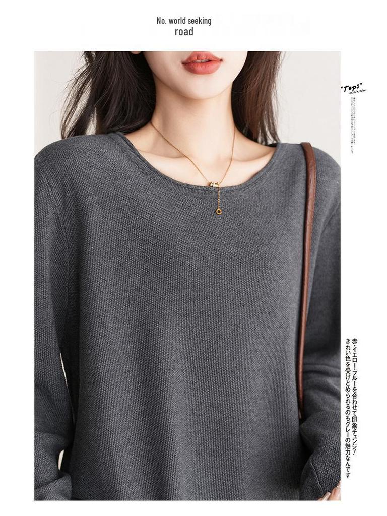 100% Reine Baumwolle Damen Strickpullover - Zart, Hautfreundlich, Lockere Passform, Übergröße, Frühling/Herbst Stil