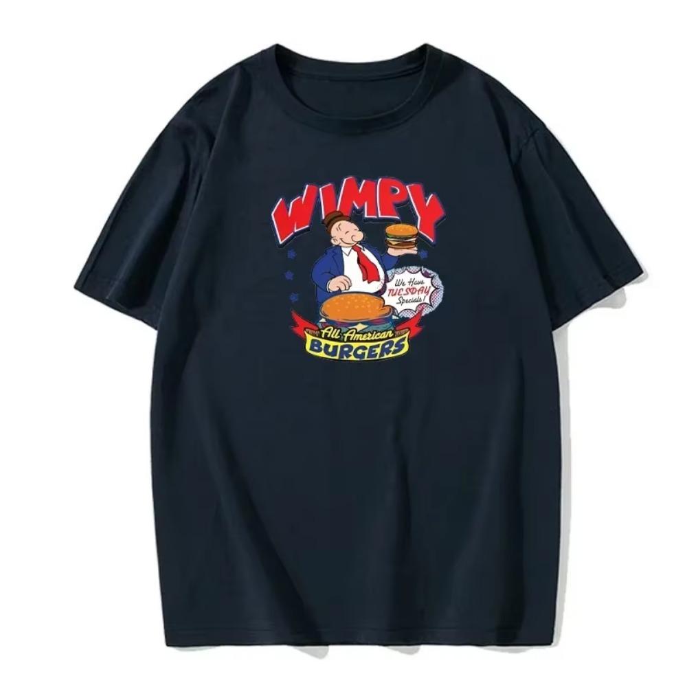 Summer Men's T-shirt Hamburguesa Debilucha Print Casual Fashion Retro Round Neck Short-sleeved Cotton European Size T-shirt