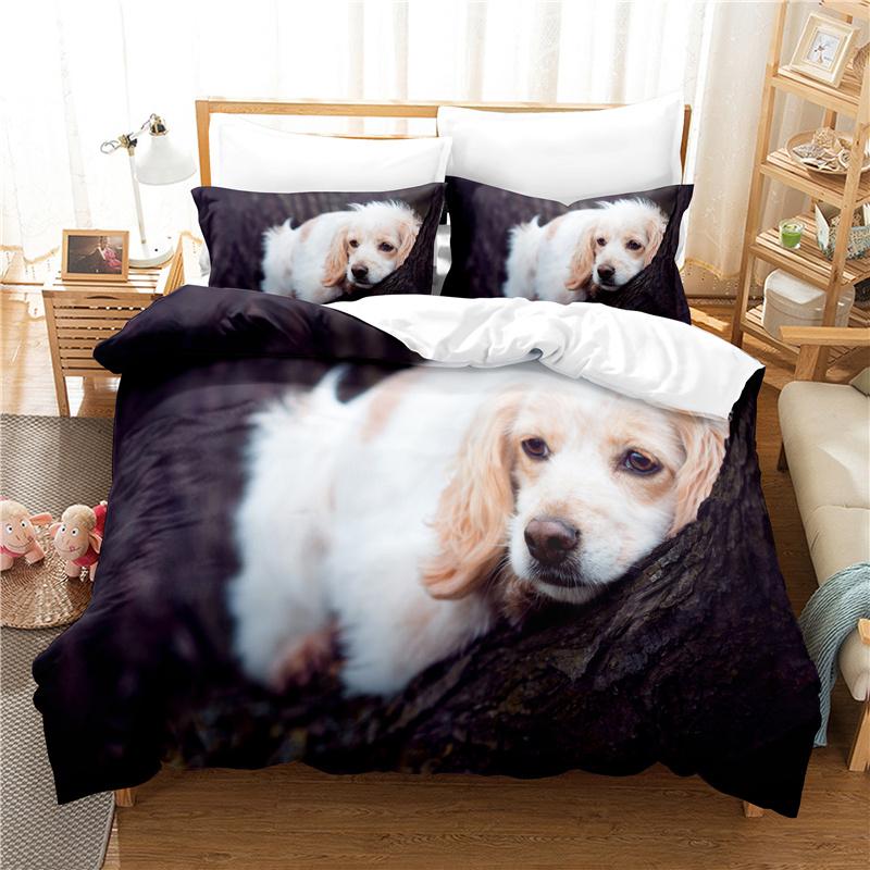 AU Single 140x210cm Ropa De Cama Animal Pattern Bedding Set Full Size Cute Puppy /Dog/ Panda Duvet Cover Set Dropshipping New