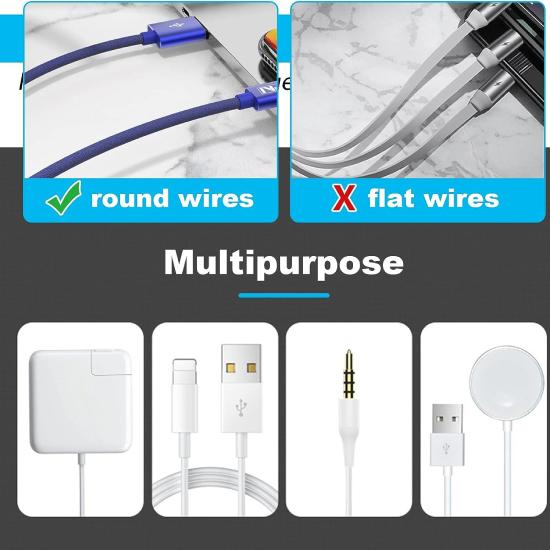 24 kusů vysoce flexibilní silikonové chrániče kabelu, chránič nabíjecího kabelu, chránič nabíječky, chránič drátu, chránič nabíjecího kabelu (Bílý)