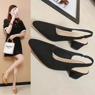 Shoes for Women  High Quality Women's Pumps Sexy Pointed Toe Square Heels Classic Black High Heels Elegant Dress Shoes