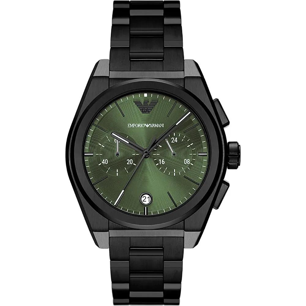 Emporio Armani Federico Green Black Stainless steel Gents Quartz Chronograph AR11562 зелёный