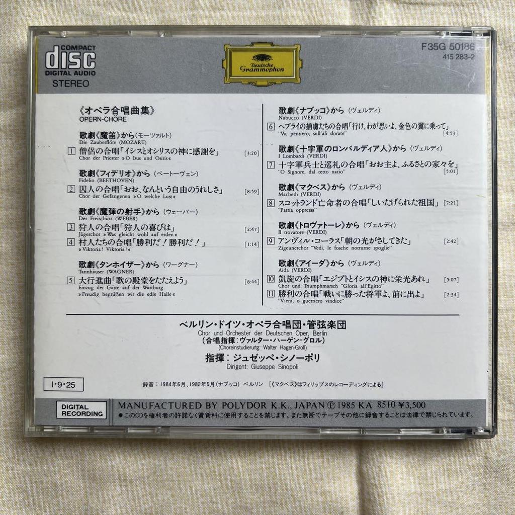 [USED] Opera chorus collection Giuseppe Sinopoli