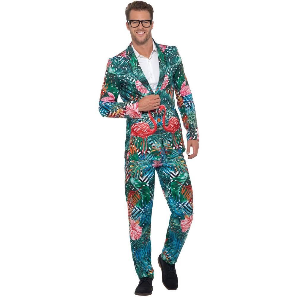 Smiffys Mens Hawaiian Tropical Flamingo Costume Suit