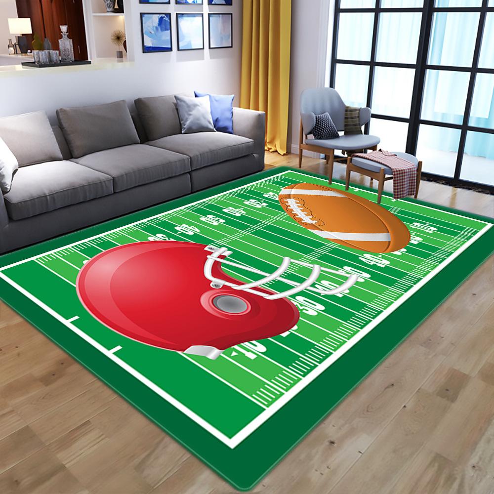 3D Printed Rugby Sports Living Room Bedroom Home Decoration Floor Mat