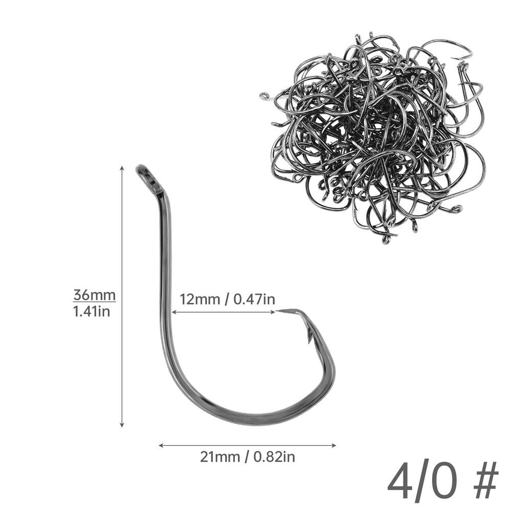 100pcs 1/0 2/0 3/0 4/0 5/0 6/0 Octopus Circle Saltwater Fishing Hooks Offset Catfish Hooks