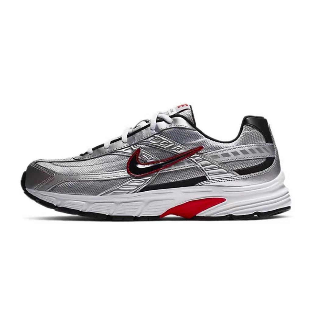 Nike Initiator Fabric Slip Resistant Abrasion Resistant Low Top Running Shoes Men's Black Silver 394055-001(Team162-)