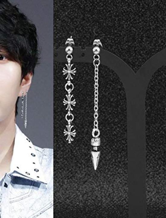 Cross Chain for Both and Accessories Both Liberty-M Earrings, Studs, Spikes, Ears, Women's Men's (for Ears)