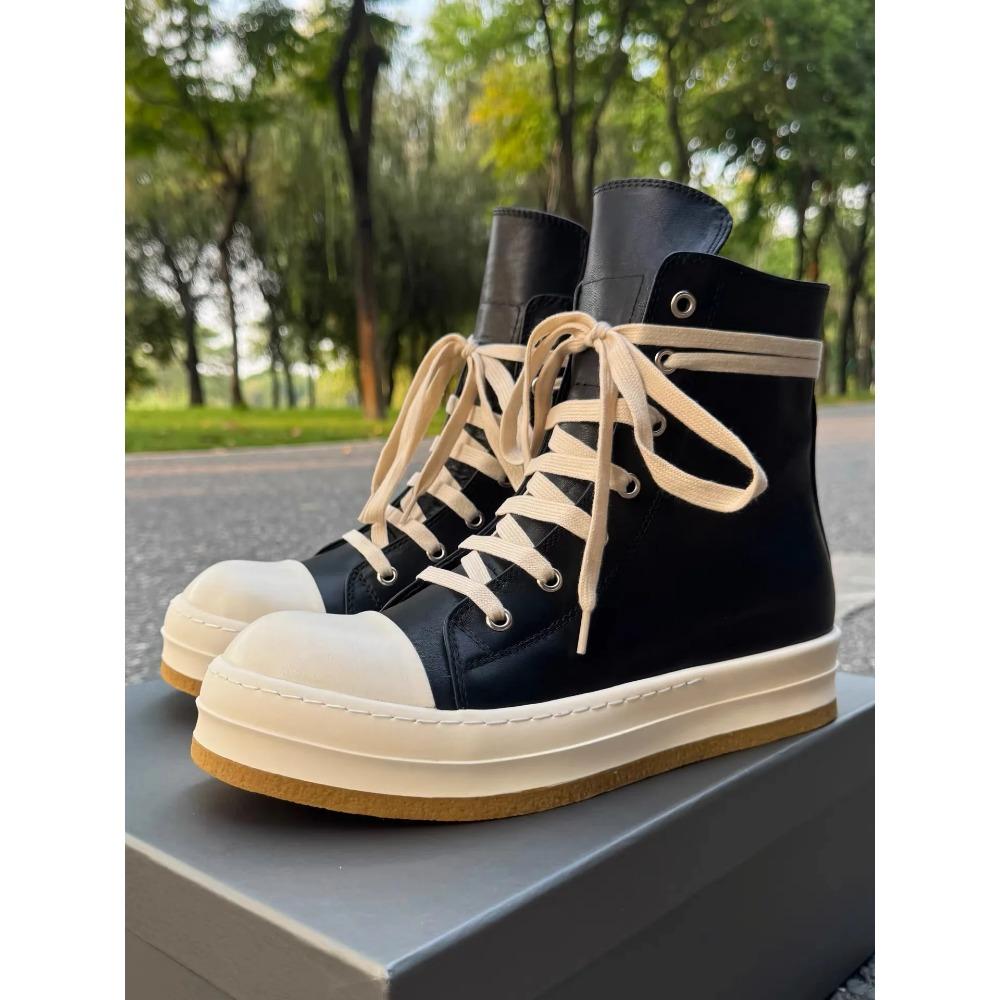 

Men s High Top Casual Shpes Women Platform Leather Sneakers Luxury Lace Up Zip Classic Designer Shoe for Autumn 37