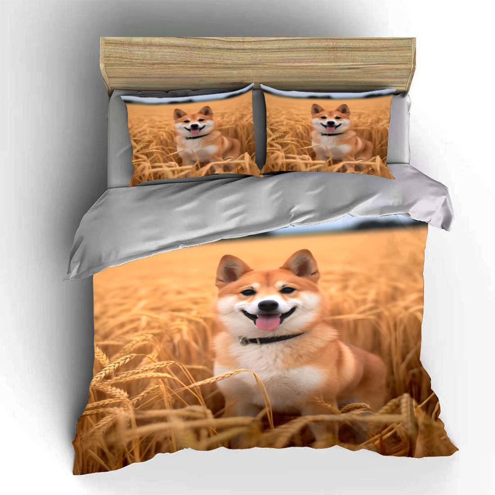 "Dog Collar Printed Bedding Set" Multiple Sizes Kid's and Adults' Bedroom Exquisite 3PC Bedding Set Gift