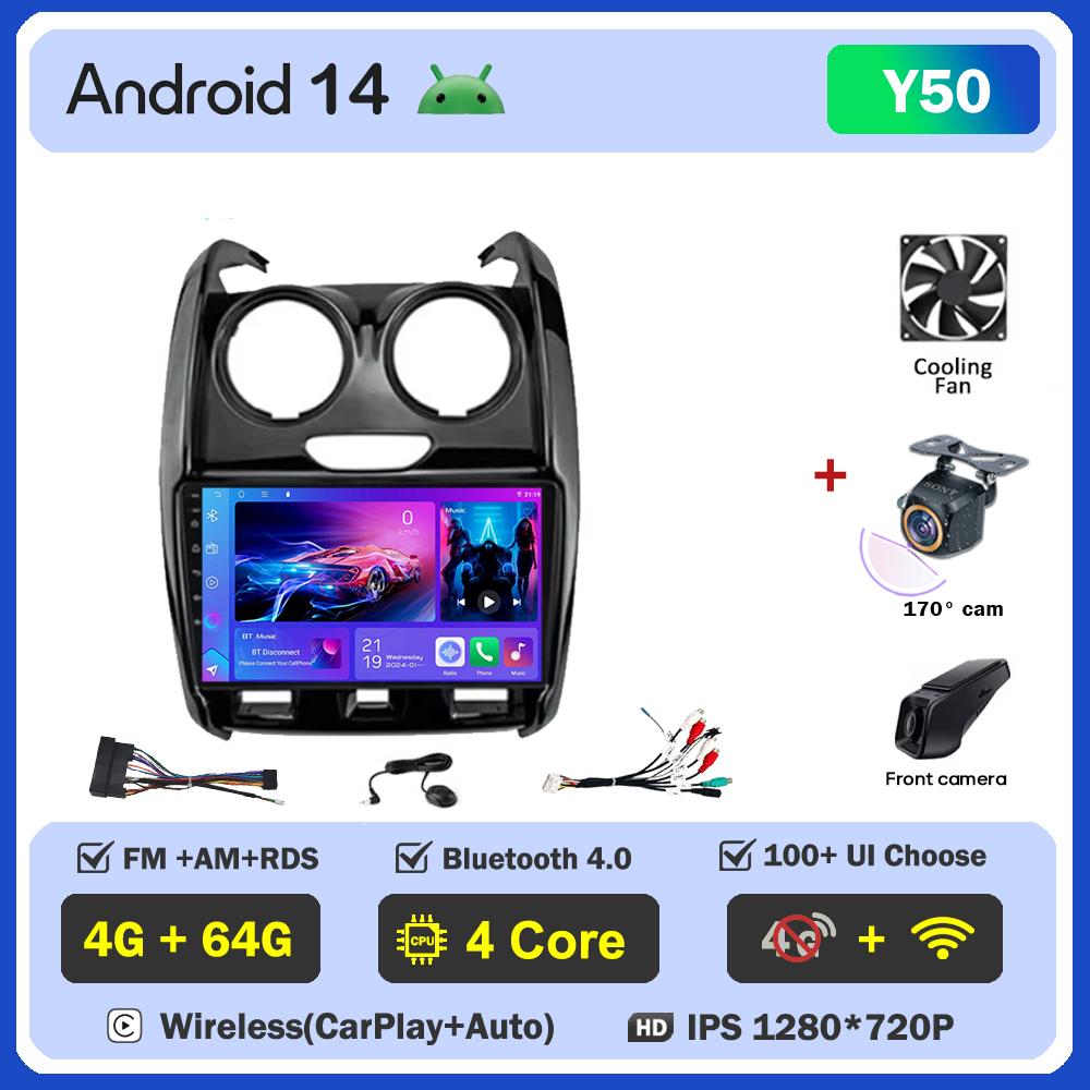 Car Radio For Renault Duster 2015 - 2020 For LADA Largus 2021 Android 14 Multimedia Player GPS Navigation Carplay Android Auto