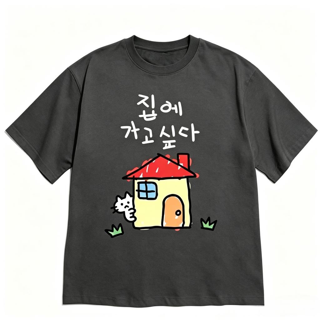 Korean Style Tshirt Shortsleeved Funny I Want To Go Home Quote Tee Cute Minimalist Casual Streetwear Top For Unisex And Unisex