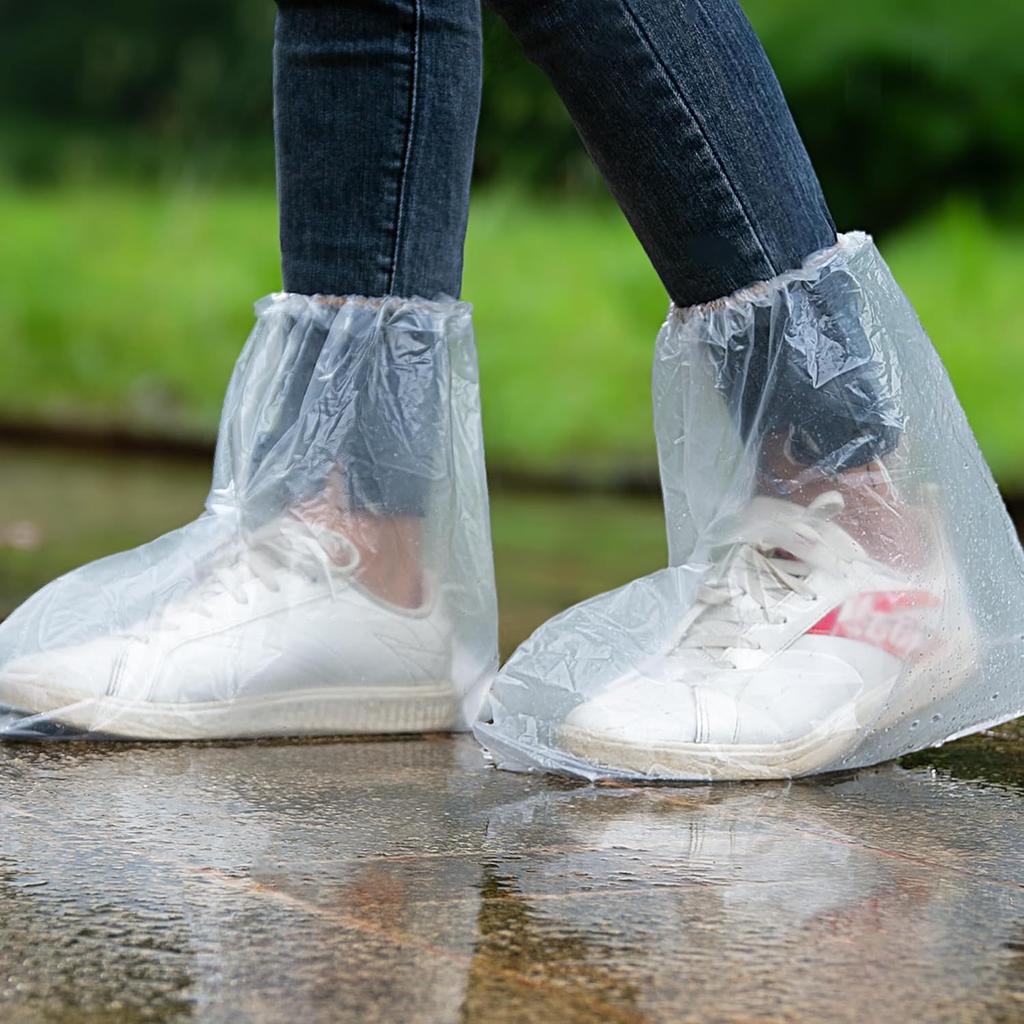 10 Pairs Waterproof Shoe Covers for Rain - Disposable Plastic Rain Shoe Covers Plastic Overshoes for Men Women - Boot Protector