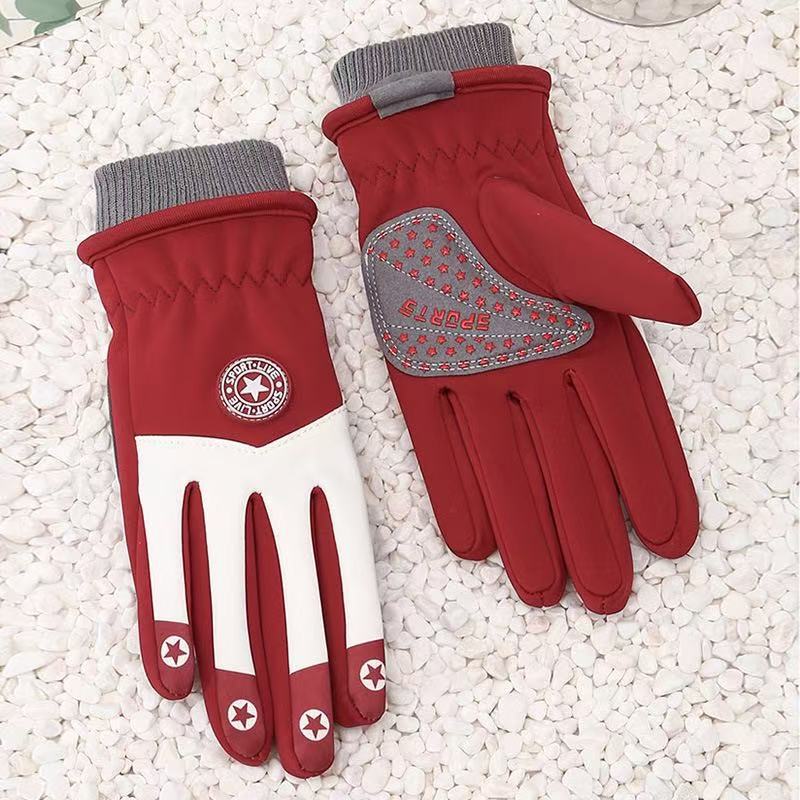 Strictly Selected Children's Thermal Gloves, Men's and Women's Middle-aged and Older Children's Outdoor Ski Gloves, Cold-proof, Piled and Thickened 