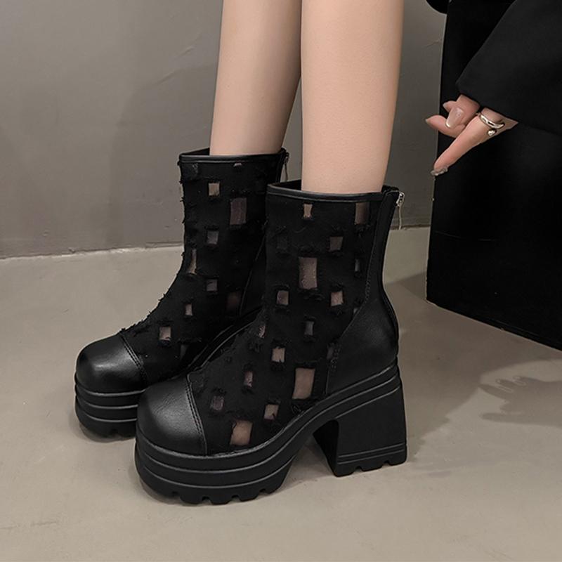 High Heels Women High Boots Chunky Platform Designer Shoes Winter Pumps 2025 Dress New Cozy Chelsea Boots Ladies Zapatos