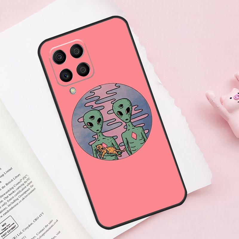 Aesthetics Cartoon Alien Space For Samsung Galaxy M54 M34 M14 M53 M33 M13 M12 M32 M52 M20 M15 M55 M21 M51 M31s M30s Case